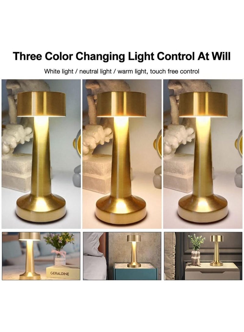 Gold Touch Table Lamp LED Wireless with USB Port – Metal Desk Lamp with 3 Dimming Levels – Ambient Light for Bedroom & Office - Image 4